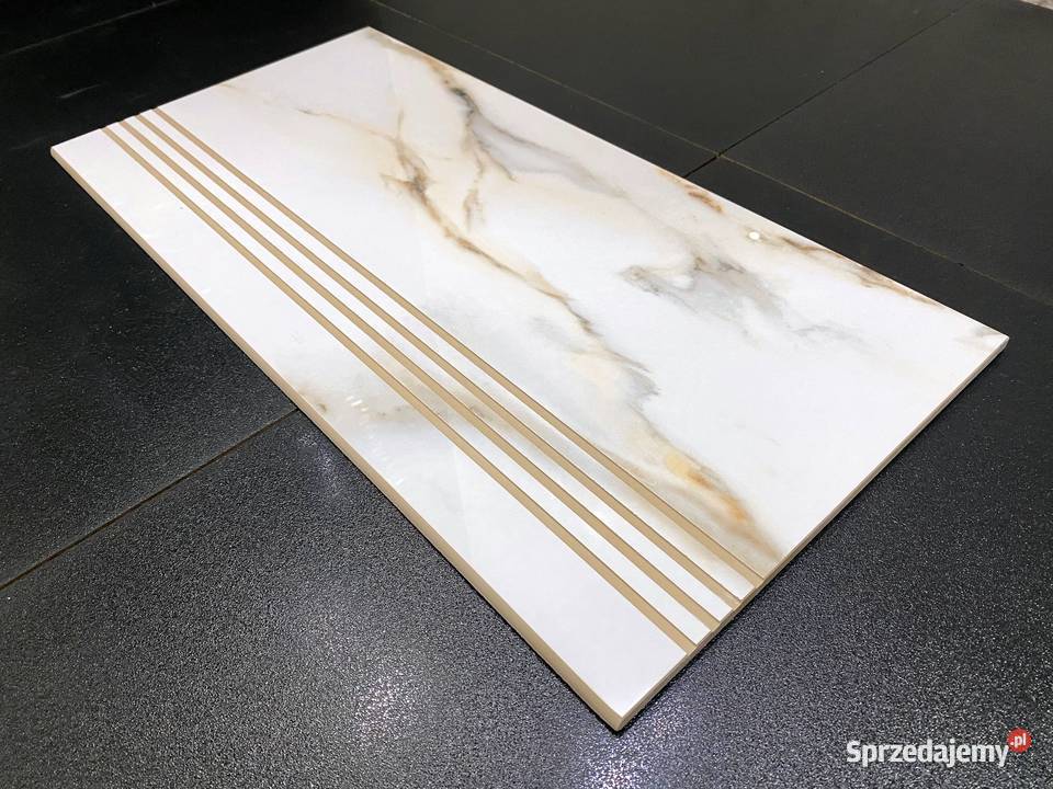 Marmur na schodach CALACATTA 30x60 WYSOKI POŁYSK łódzkie Łask sprzedam