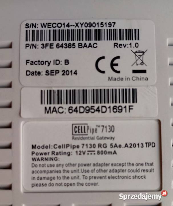 Router CellPipe 7130RG router Opole