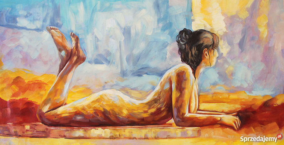Akt olejny kolorowy Obraz namalowany ręcznie Warszawa