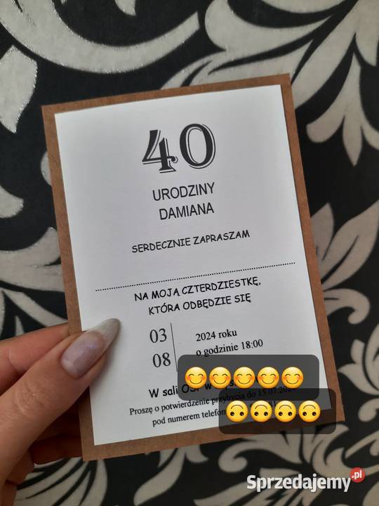 Zaproszenie jednokartkowe urodziny ślub Dęblin
