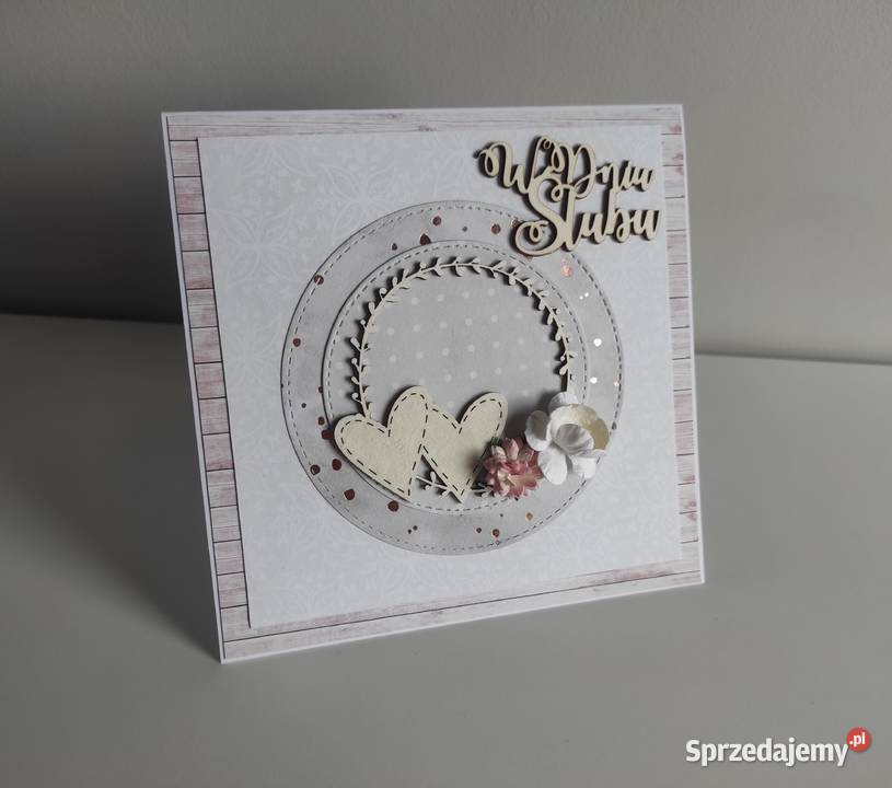 Kartka okolicznościowa ręcznie robiona na ślub Rękodzieło sprzedam