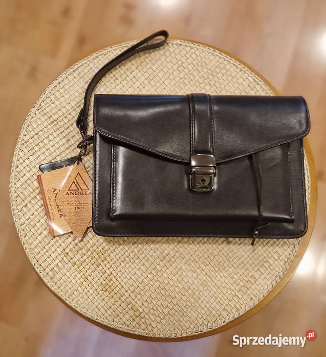 SASZETKA męska ANDREA z naturalnej skóry Do ręki  Lublin