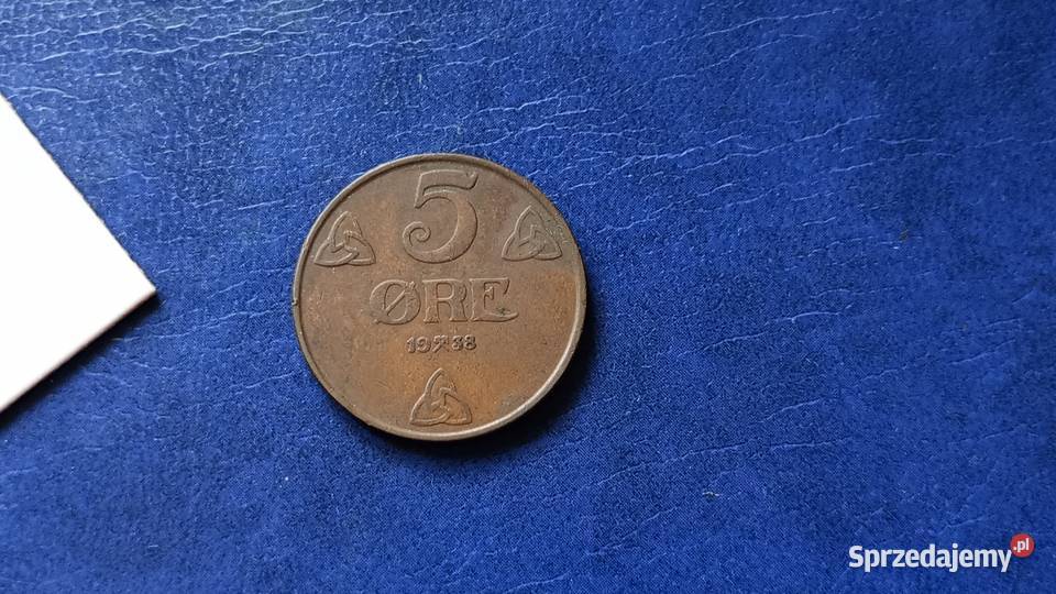 Stare monety 5 ore 1938 Norwegia