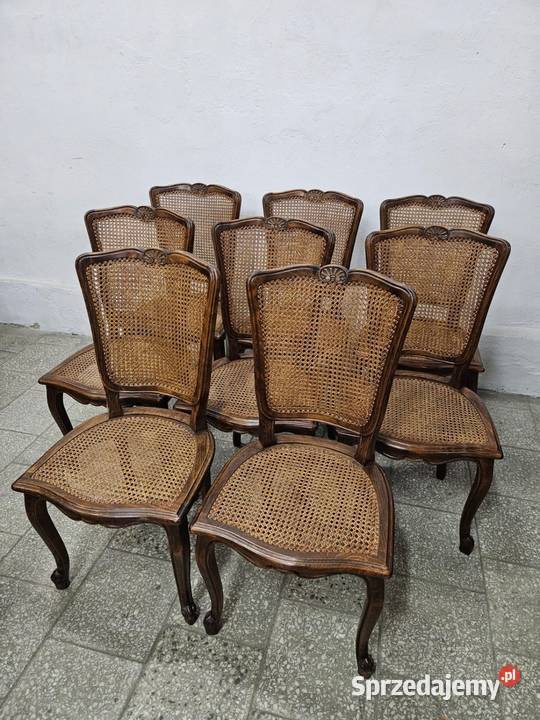 Piękne francuskie krzesła ludwikowskie Komplet 8 Krzesła Nowy Sącz
