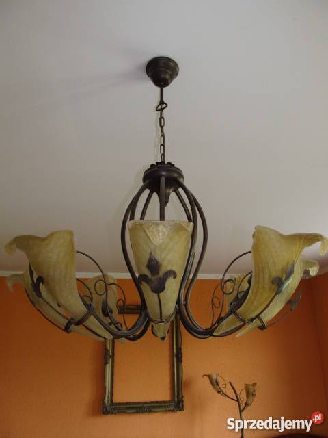 ŻYRANDOL ośmiopunktowy z lampą stojącą dwoma dolnośląskie Wrocław