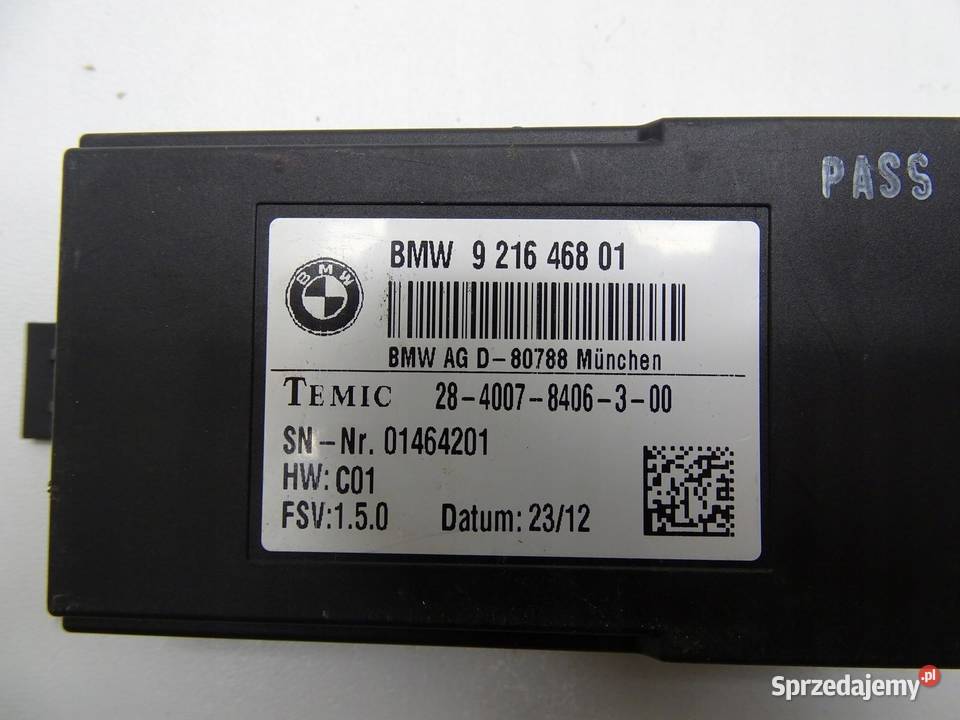 MODUŁ STEROWNIK FOTELA 9216468 BMW F20 F21 F10
