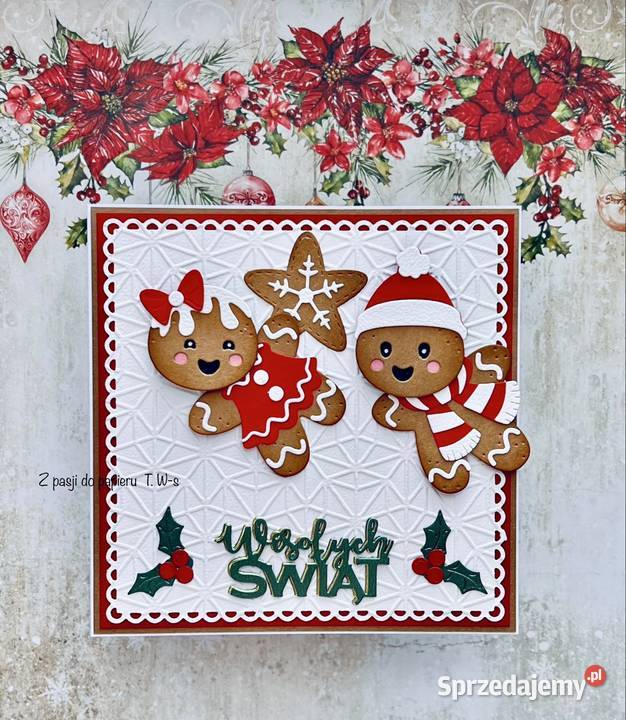 Kartka świąteczna Boże Narodzenie ręcznie wielokolorowy