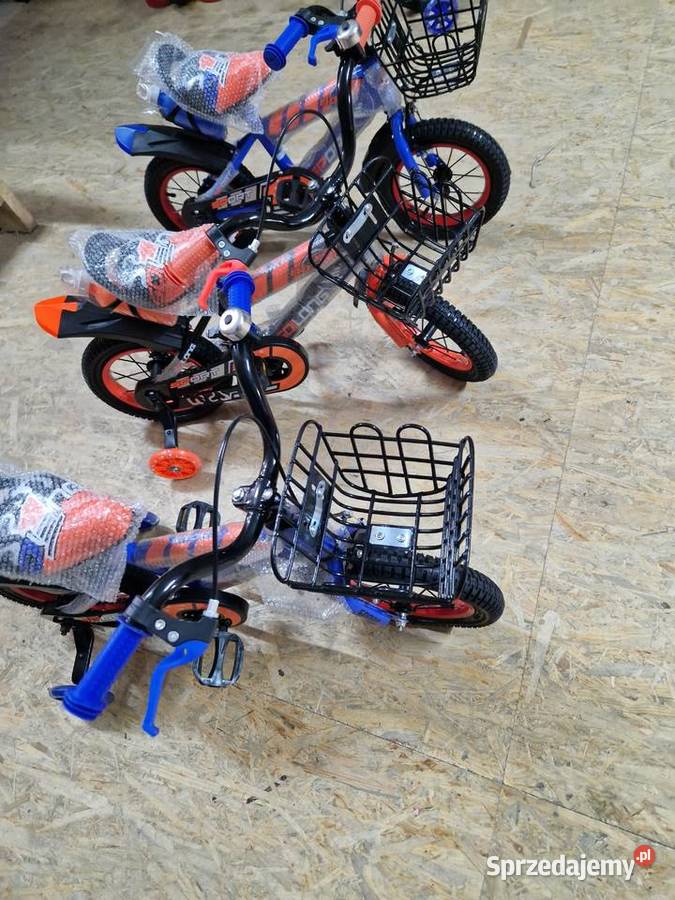 Rowerek 12 pomarańczowy niebieski sport
