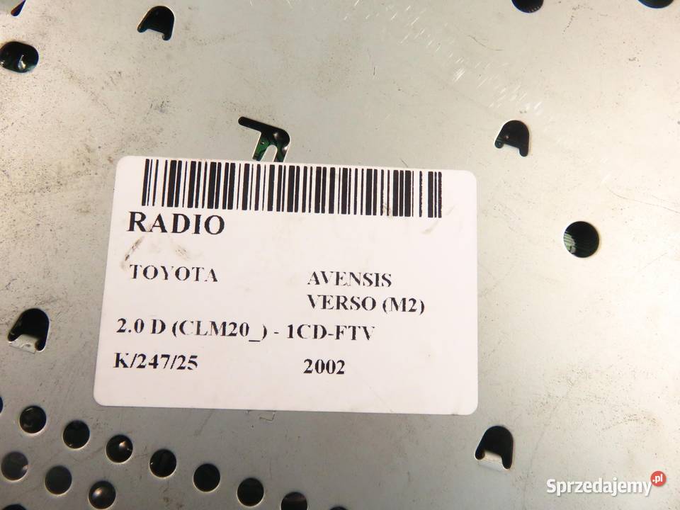 RADIO TOYOTA AVENSIS VERSO M2 8612028382 Radioodtwarzacze sprzedam
