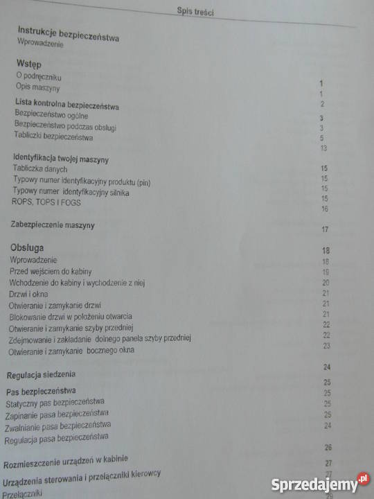 dtr instrukcja obsługi koparka JCB 8030 i inne sprzedam