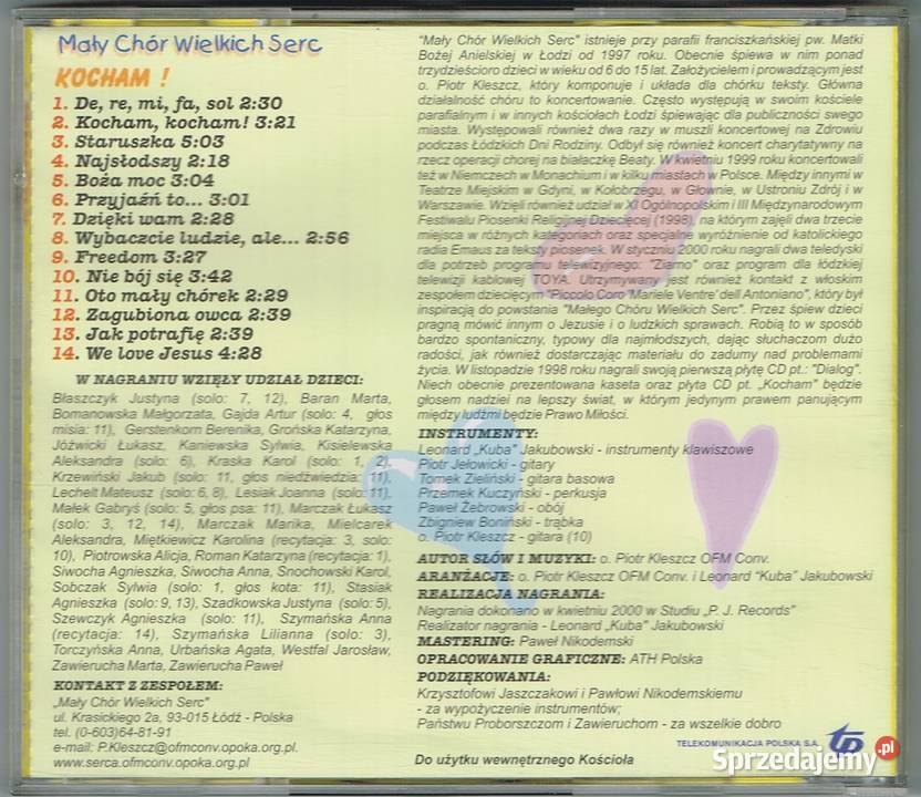 Mały Chór Wielkich Serc Kocham płyta CD