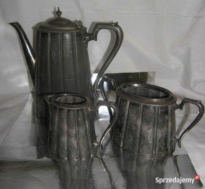 metalowy komplet 02 dekoracyjny imbryk mlecznik