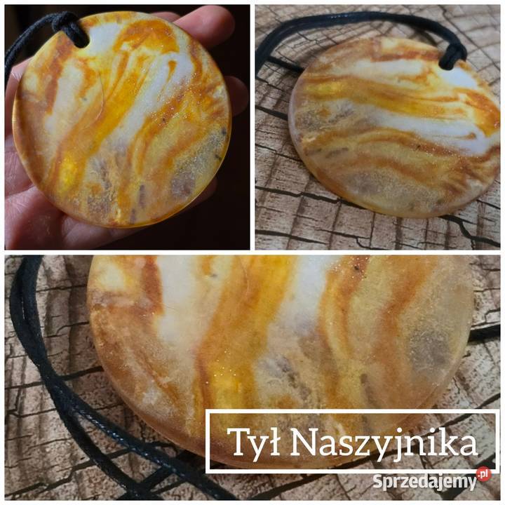 Naszyjnik mały obraz ala Bursztyn żywica Kraków
