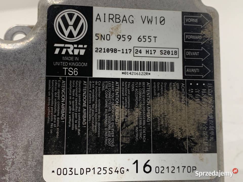 SENSOR AIRBAG VW CC B7 5N0959655T 1116 CZUJNIK Poduszki powietrzne