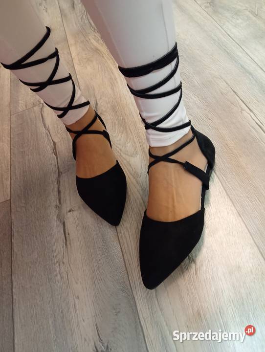 40 Czarne sznurowane baleriny wieczorowe Nowe małopolskie Kraków