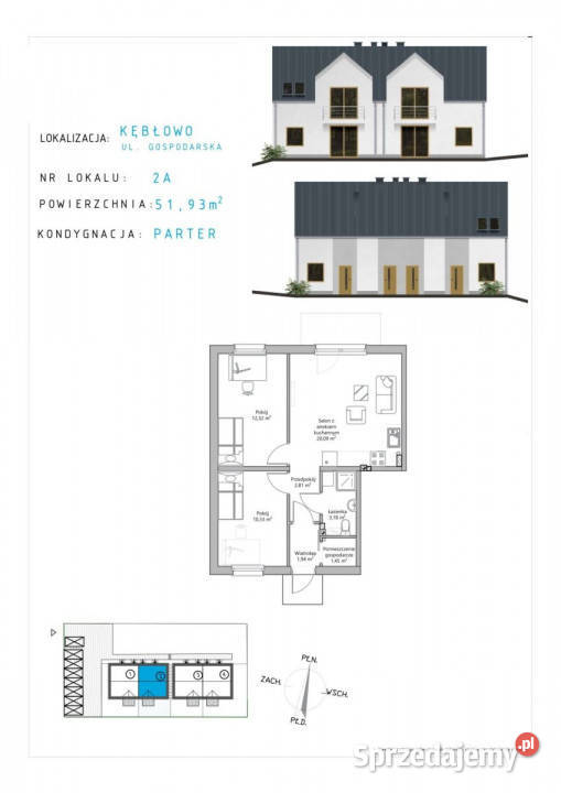 Mieszkanie na sprzedaż Kębłowo Gospodarska 5491 Sprzedaż pomorskie