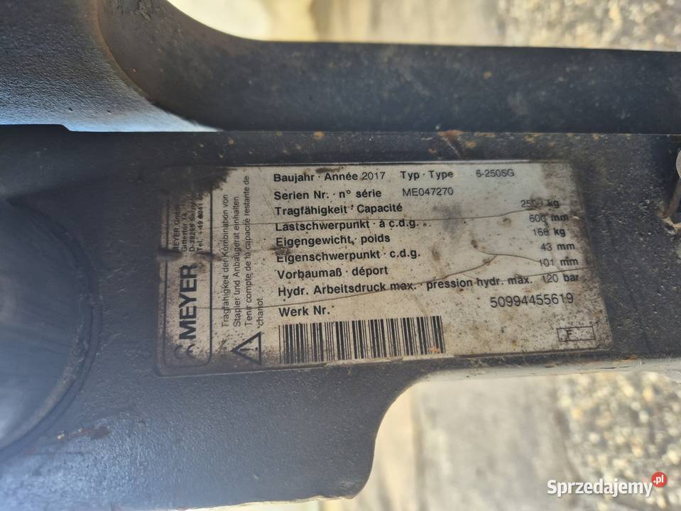 Pozycjoner wideł MAYER 2500 2A zwykłe widły do Osprzęt roboczy