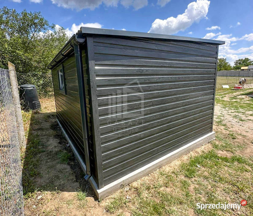 Schowek domek ogrodowy 4x3m brama dwuskrzydłowa Sieradz