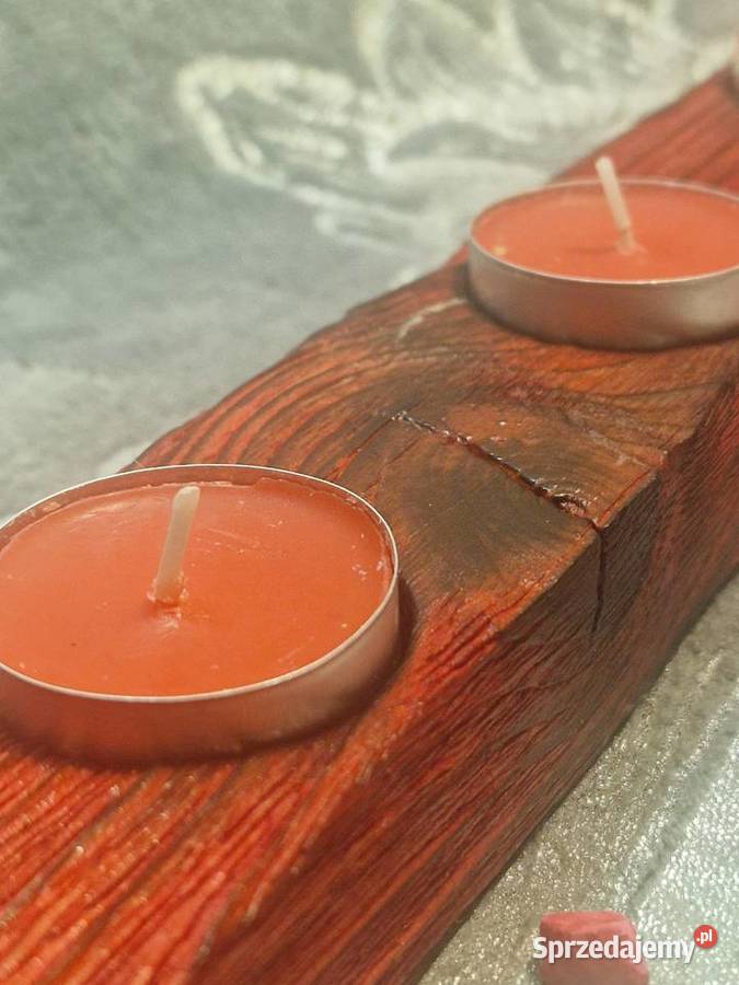 Świecznik Shou Sugi Ban drewno świerkowe Sępopol