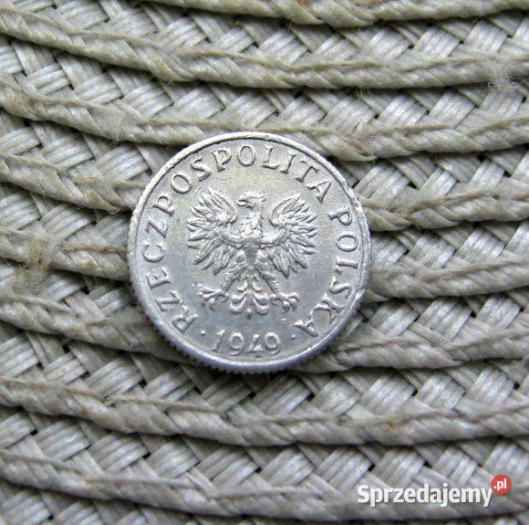 Polska 1 Grosz 1949r Numizmatyka wielkopolskie Kalisz