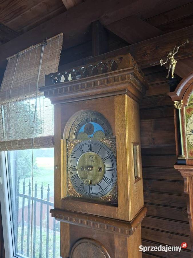 Stojące zegar linkowy z fazami księżyca drewno Rzeszów sprzedam