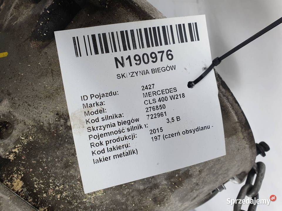 SKRZYNIA AUTOMATYCZNA MERCEDES CLS 400 W218 osobowe Lipno