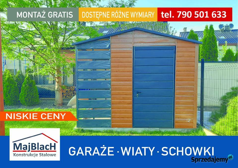 Mały Garaż Blaszany Wiatka OgrodowaSchowek na Ząbkowice Śląskie