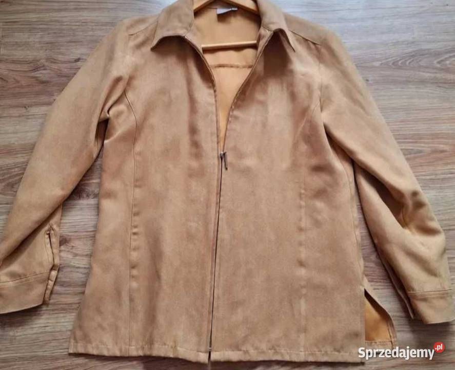 Jesienna zasuwana karmelowa lekka kurtka Wiatrówka  Kraków