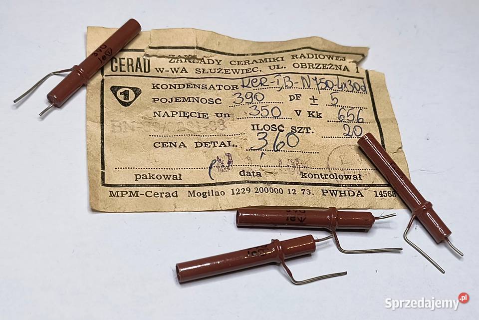 Kondensator 390pF 350V KCR CERAD Gdańsk sprzedam