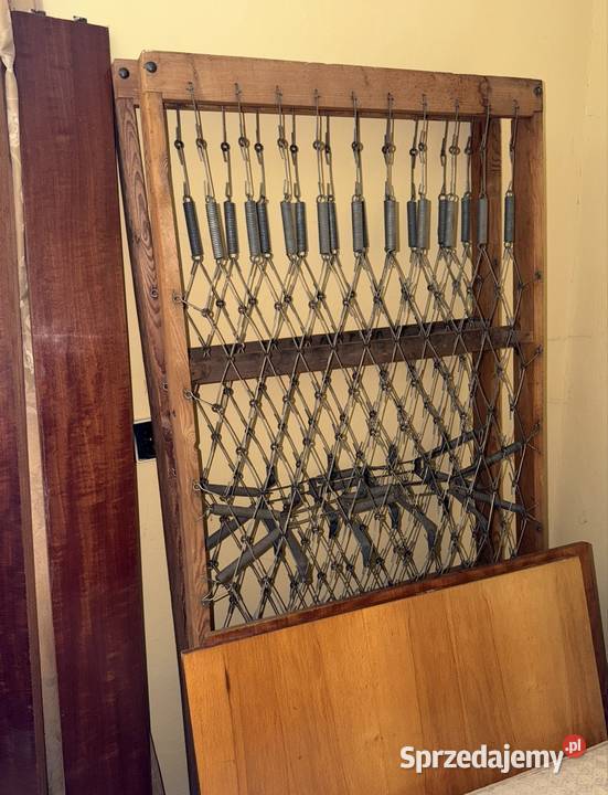 Duże łóżko drewniane PRL Vintage art deco podkarpackie Jedlicze