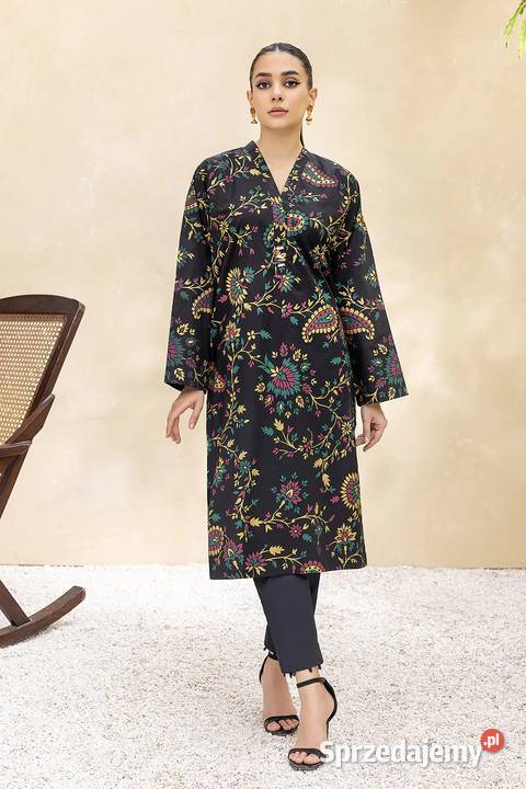 Długa tunika czarna kolorowa S 36 bawełna Szczecin