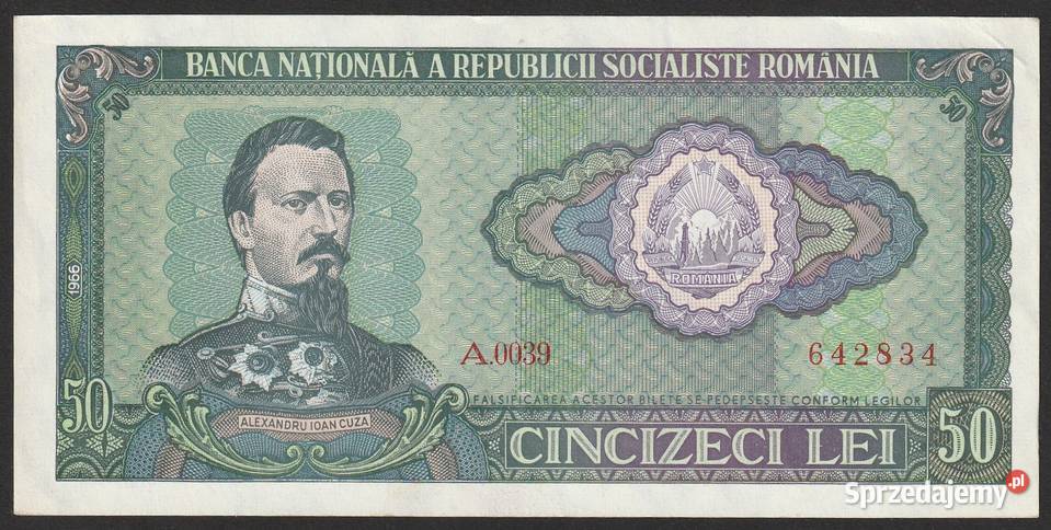 RUMUNIA 50 LEI 1966 CUZA STAN 2 Łódź