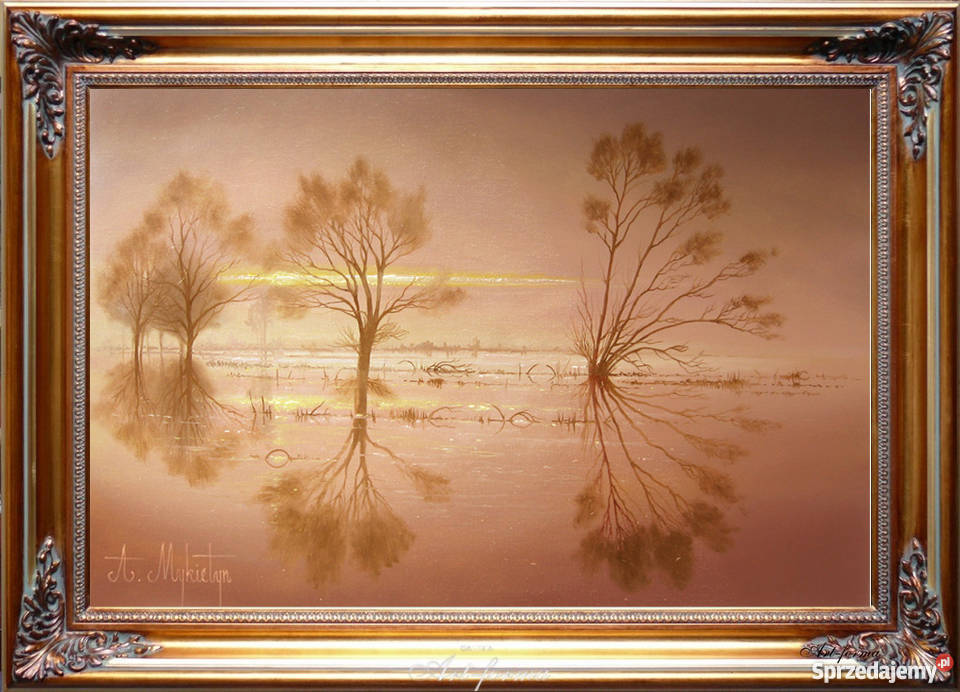 Jesienne lustro 70 x 50 A Mykietyn Malarstwo Zabrze