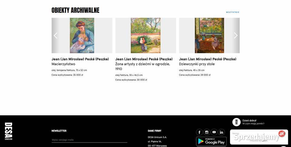 Obraz olejny Jean Peske Z 1932 R Konopiska sprzedam