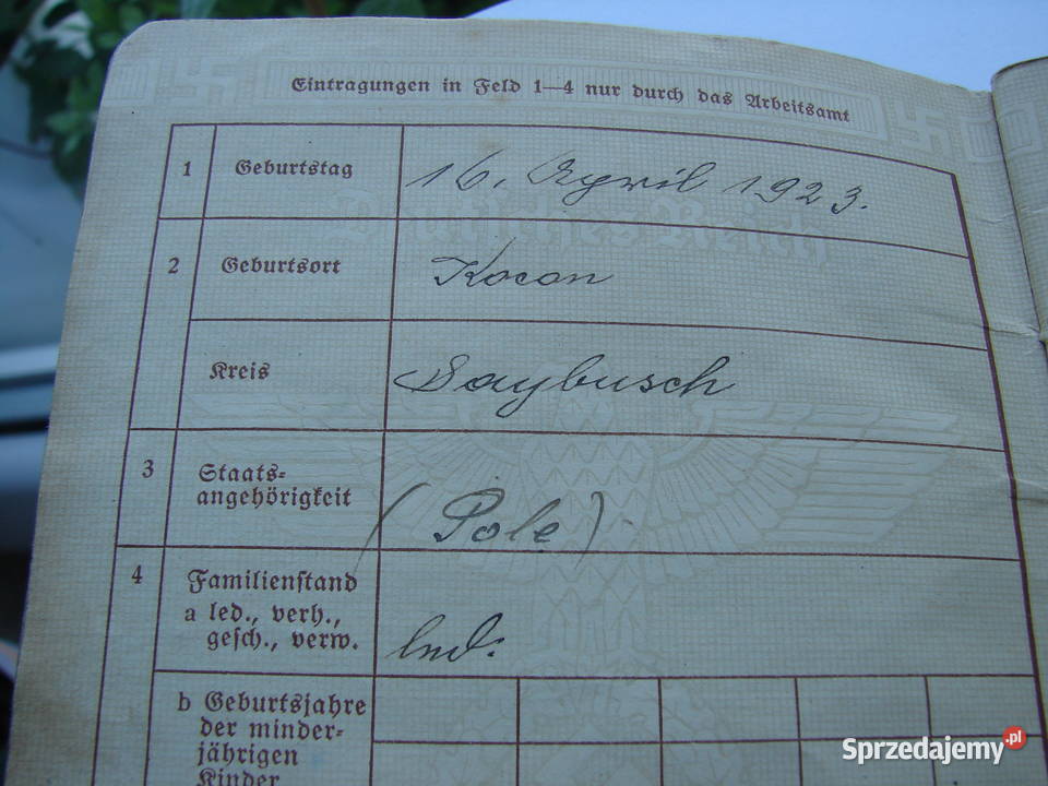 Kocoń gm Ślemień Żywiec Arbeitsbuch książeczka Warszawa