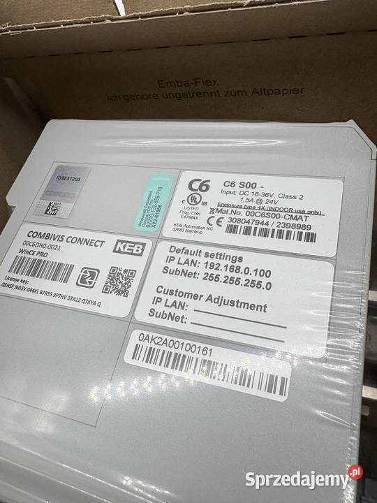 KEB 00C6S00 CMAT 00C6JA1 1120 Industrial PC mazowieckie Warszawa sprzedam