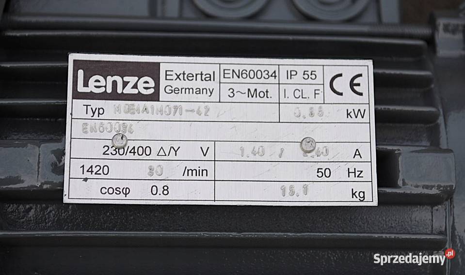 Motoreduktor kątowy 055kw 30obrmin LENZE Pozostałe Kargowa