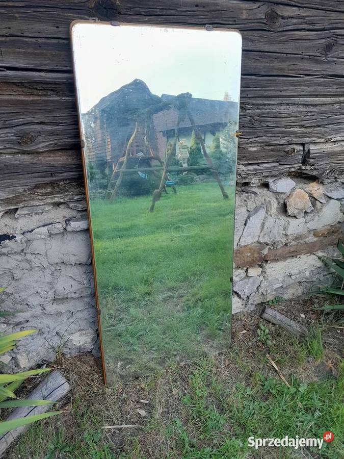 Stare zabytkowe duże lustro wiszące retro