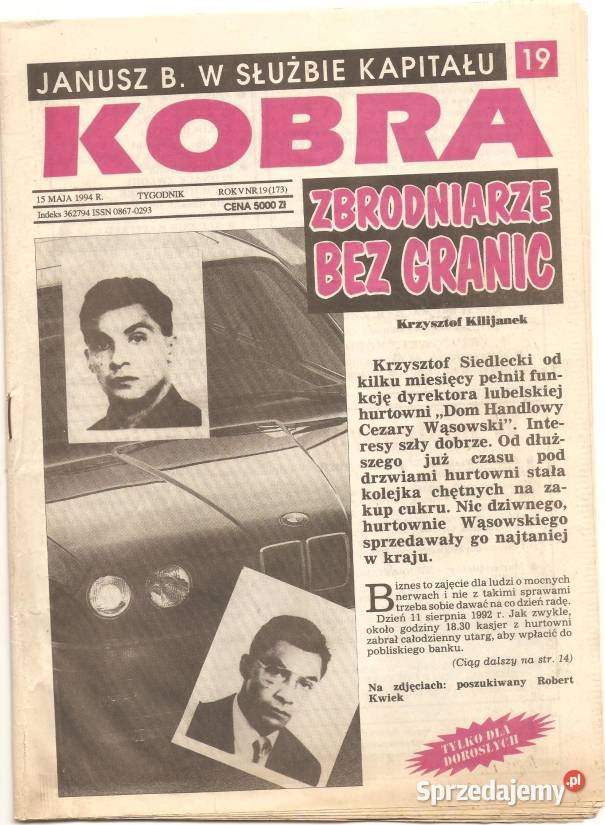 CZASOPISMA PRASA KOBRA 1992 1993 1994 WYPRZEDAŻ Bydgoszcz