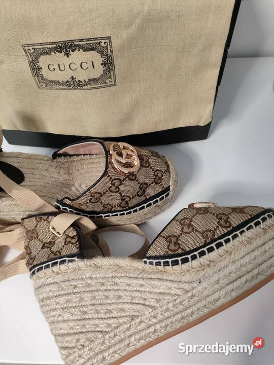 Gucci espadryle sandały koturny 39