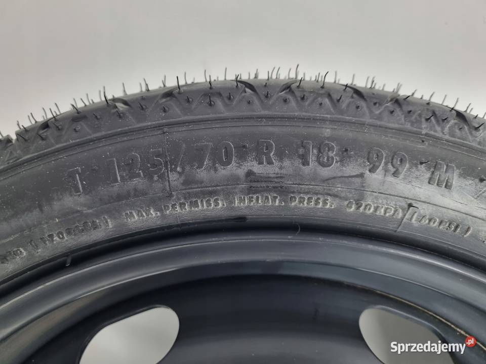 KOŁO DOJAZDOWE Audi Seat Vw Golf VI 12570 R18 Opony i felgi Chełm