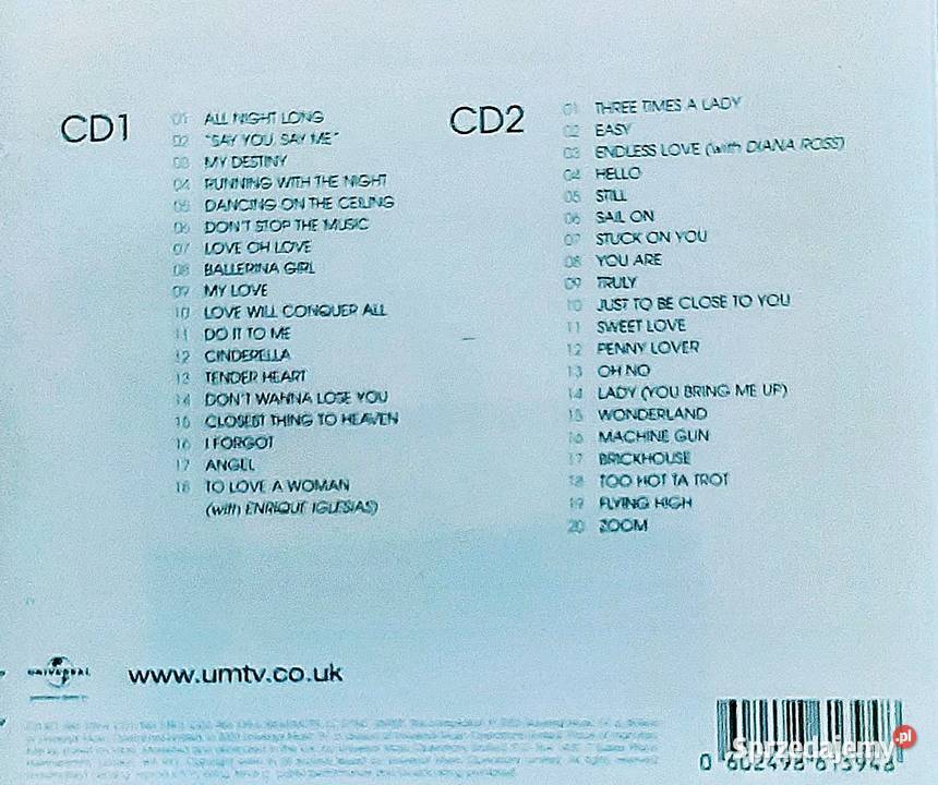 Wspaniały Album 2XCD LIONEL RICHIE Album Siedlce