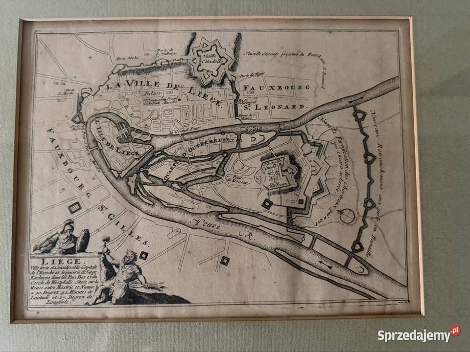 Antyczna Mapa Rycina XVII Wiek Lige Belgia 1 sprzedam