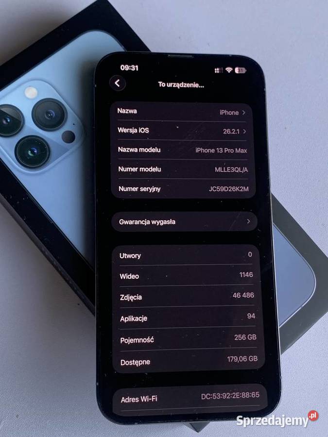 Smartfon Iphone 13 Pro 256 GB sierra blue Turek