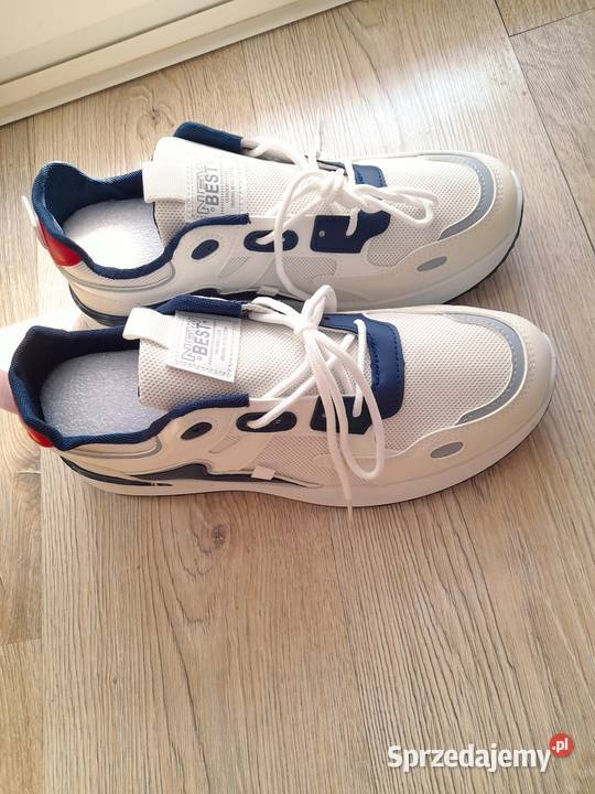 Męskie niskie sznurowane buty do biegania z niebieski Gostyń