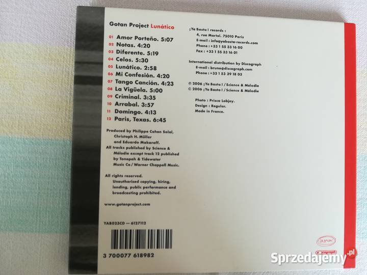 gotan project lunatico tango 2 płyty nowoczesne CD Gdańsk sprzedam