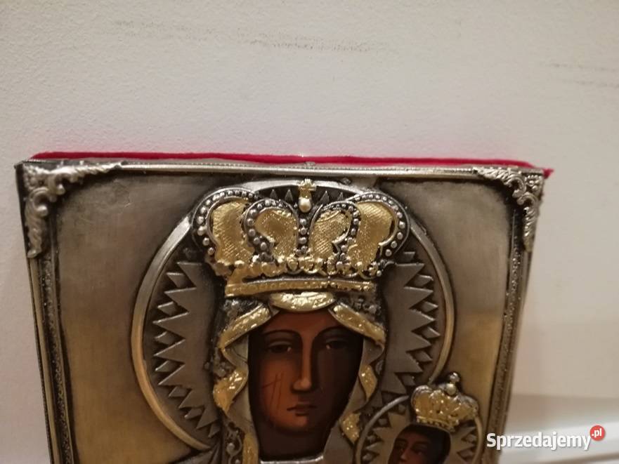 Piękna Ikona Matki Boskiej Częstochowskiej Malarstwo Łódź sprzedam
