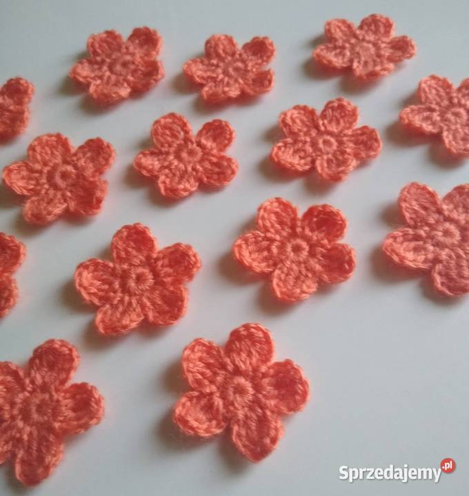 Aplikacje kwiaty kwiatki szydełkowe Handmade pomorskie Gdańsk