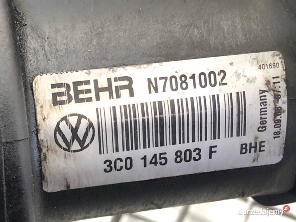 INTERCOOLER VW PASSAT B6 3C0145803F 19 105 0511 osobowe Chłodnice powietrza (intercoolery)