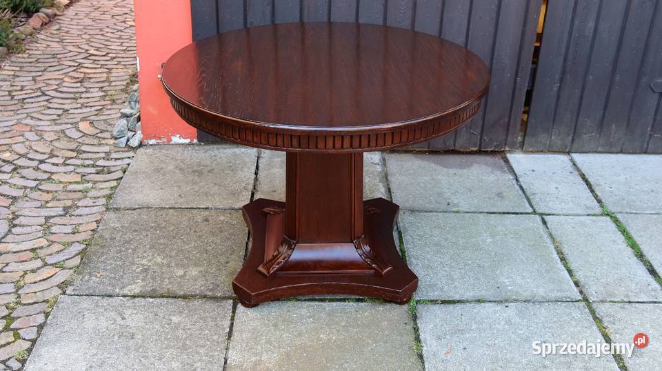 Unikatowy Okrągły Stół Stolik Kawowy Dąb 1920 r Ziębice sprzedam